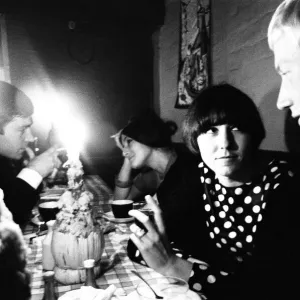 Diners at Bistro Vino Restaurant, South Kensington, London, 14th October 1965