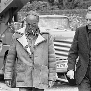 Director John Sturges (left) seen here with actor Donald Sutherland during location