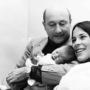 Donald Pleasence Actor - October 1970 Holding his new baby daughter Miranda