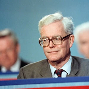 Douglas Hurd at the launch of the Conservative party election manifesto. 18th March 1992