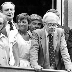 Durham Miners Gala - Michael Foot and Tony Benn watch the gala pass by