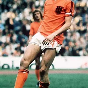 Dutch legend Johan Cruyff in action for Holland during the 1974 World Cup Finals