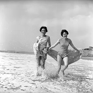 Easter at Bournemouth: Beach Glamour: Margaret Andrews and Madeline Brown