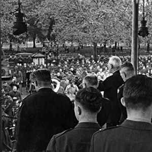 Easter sunrise service at the bandstand in Hyde Park attended by American servicemen
