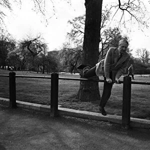 Edward Heath walks in the park with Reginald Maulding March 1966