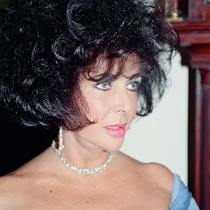 Elizabeth Taylor at a gala dinner in aid of the AIDS Crisis Trust in Whitehall