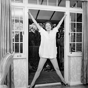 Elspeth Gray actress. One way of exercising in the morning when you live in the country