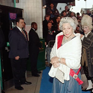 Elton Johns mother, Sheila Farebrother, arriving at Elton John