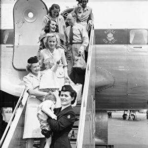 Employees of the Anglo - Iranian Oil Company seen here arriving at London Airport