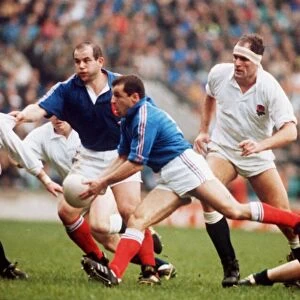 England v France Rugby Union Five Nations match at Twickenham. 16th March 1991