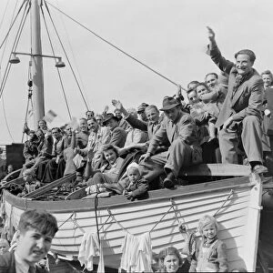 Estonian refugees arrive at Cork Harbour in Ireland after crossing the North Sea in