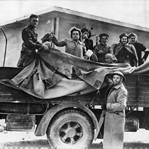 The Fall of Tobruk. Libya. Italian women being evacuated from Tobruk
