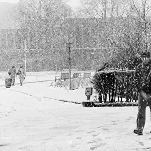 Falling snow, Victoria Square, Middlesbrough, 24th March 1986