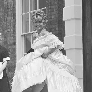 Felicity Kendal actress wearing a wedding dress July 1982