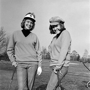 Female golfers during a practise round at the Berkshire Golf Club