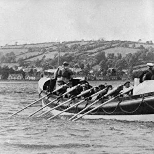 Ferryside lifeboat Richard Ashley in a practice launch in the Estuary, Carmarthenshire