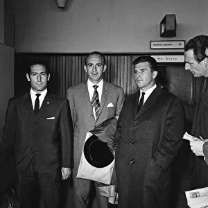 Football players (left to right) Francisco Gento, Alfredo Di Stefano