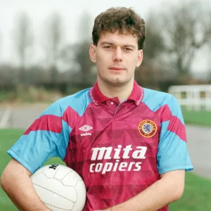 Footballer Ivo Stas in an Aston Villa shirt, 31st December 1990