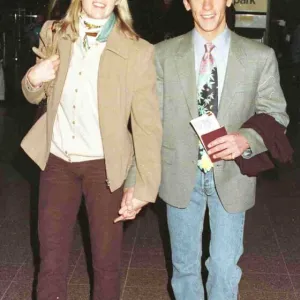 Frankie Dettori jockey and girlfriend Catherine Allen leaving Heathrow Airport for Tokyo