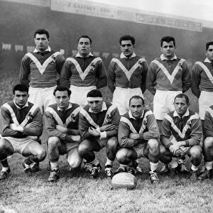 French rugby league team group. Left to Right Back Row: A Parent (Joinville); A