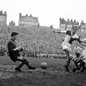 Fulham v Bristol Rovers March 1958 Trevor Tosh Chamberlain gets the ball past