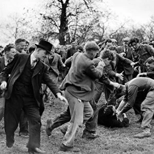 A game of bottle kicking in Hallaton, Leicestershire. 10th April 1944