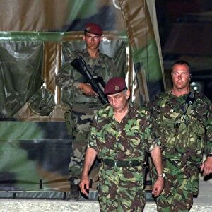 General Mike Jackson at French Base at Kumanovo June 1999 is photographed to
