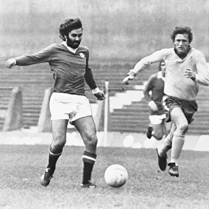 George Best in action for Manchester United October 1973