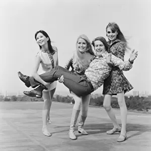 The three girls who star in the comedy film The Mini Mob, left to right: Lucille Soong