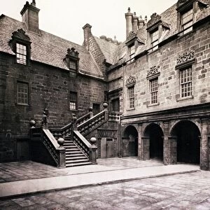 Glasgow University - old photograph showing the Lion and Unicorn staircase at the Old