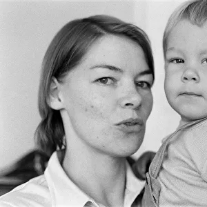 Glenda Jackson and her son Daniel, 11th August 1970