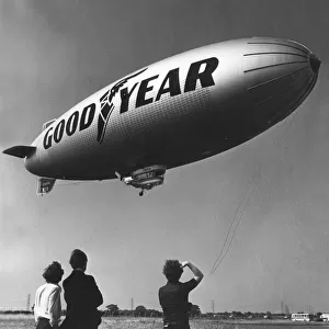 The Goodyear Europa airship arrives at Sunderland Airport for a week long visit to