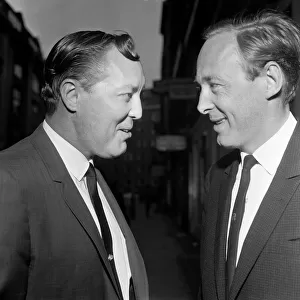 Bill Haley and bandleader Chris Barber are pictured outside the Tin Pan Alley Club