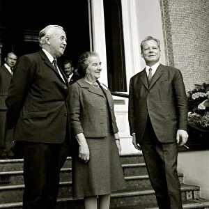 Harold Wilson with Golda Meir and Willy Brandt at the 11th Socialist International