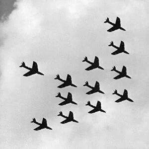 Hawker Hunters of 92 Squadron better known as the RAF display team "