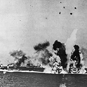 HMS Kenya was a Crown Colony-class cruiser seen here under attack by JU88 dive bombers