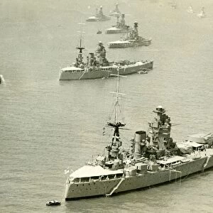 HMS Nelson foreground seen here with HMS Rodney, Ramillies, Revenge