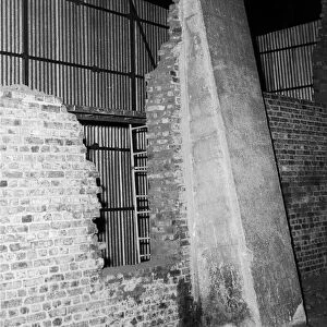 Hole in the wall at Worwood Scrubs prison where master spy George Blake escaped