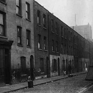 Housing Slums, residential street England Manchester circa 1950