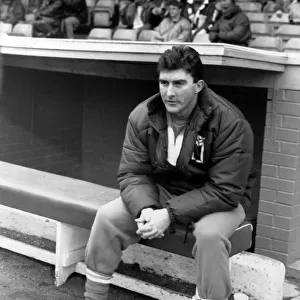 Ian Atkins, Birmingham City Assistant Manager, pictured in dugout before match at St