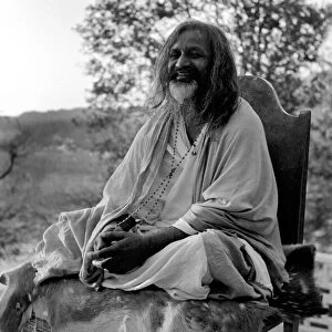 Indian religious spiritual leader Maharishi Mahesh Yogi. February 1968 Y01671-008