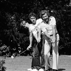 ITVs Dickie Davies with his two sons, Pete (fair hair) and Dan