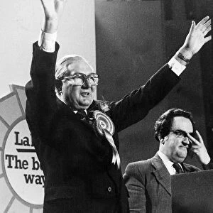 James Callaghan celebrating vote in election - May 1979 04 / 05 / 1979