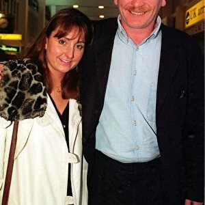JAMES COSMO ACCOMPANIED BY ANNE HARRIS ARRIVE AT GLASGOW AIRPORT FOR THE SCOTTISH PEOPLES