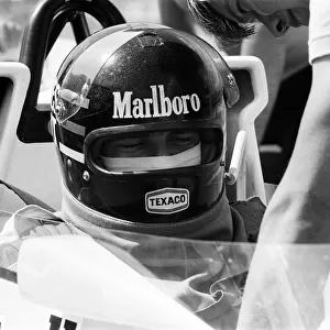 James Hunt puts his new car, the Marlborough-McLaren M. 26