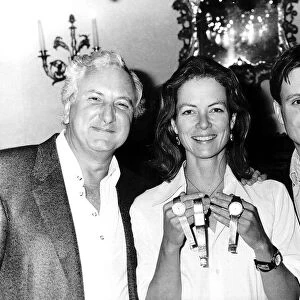Jenny Seagrove actress with boyfriend Michael Winner and his assistant Geoffrey Sebag