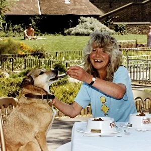Jilly Cooper author, journalist & enterpreneur at photocall to launch a new dog food