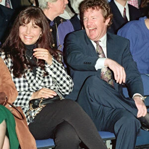 Jim Davidson pictured in the audience of a conservative rally, Wembley. 5th April 1992