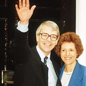 John Major Conservative Party British Prime Minister with his wife Norma Major outside No