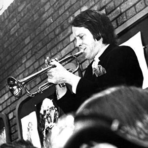 John Pearce playing the trumpet in the Newcastle Big Band in February 1973
